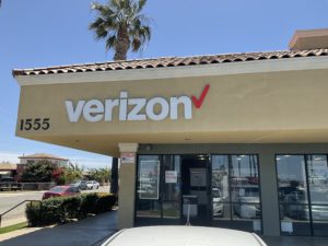 Exterior of Victra Verizon Authorized Retail Store in San Diego Palm, CA.