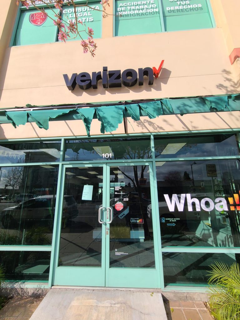 Exterior of Victra Verizon Authorized Retail Store in San Gabriel, CA.