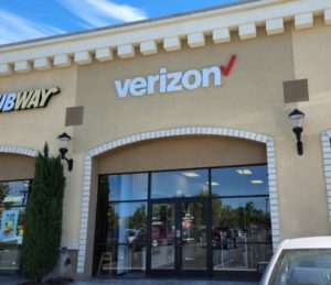 Exterior of Victra Verizon Authorized Retail Store in Woodland, CA.
