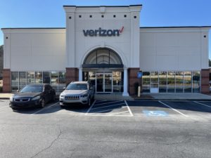 Exterior of Victra Verizon Authorized Retail Store in Fayetteville, GA.