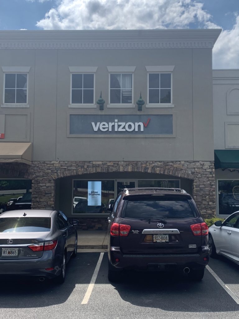 Exterior of Victra Verizon Authorized Retail Store in Greensboro, GA.