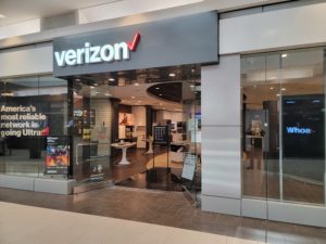 Exterior of Victra Verizon Authorized Retail Store in Natick Mall, MA.