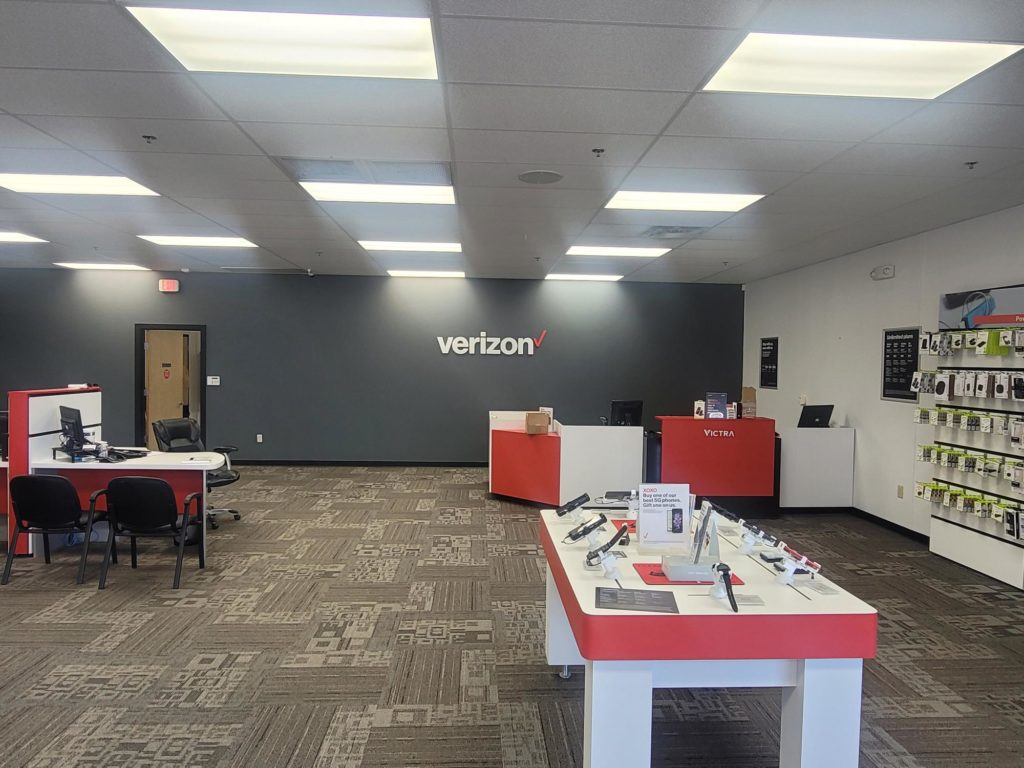 Interior of Victra Verizon Authorized Retail Store in Clinton, NC.