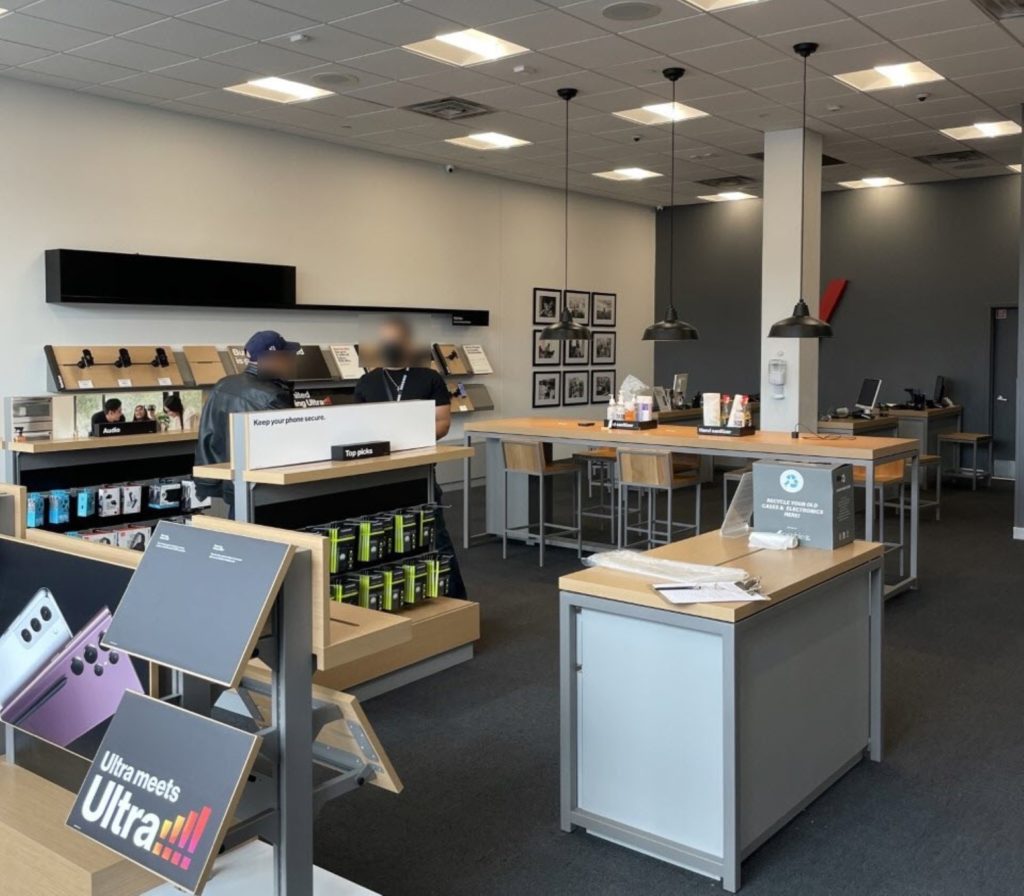 Interior of Victra Verizon Authorized Retail Store in Brooklyn Gateway, NY.