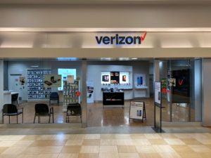 Exterior of Victra Verizon Authorized Retail Store in Colonie Center Mall, NY.
