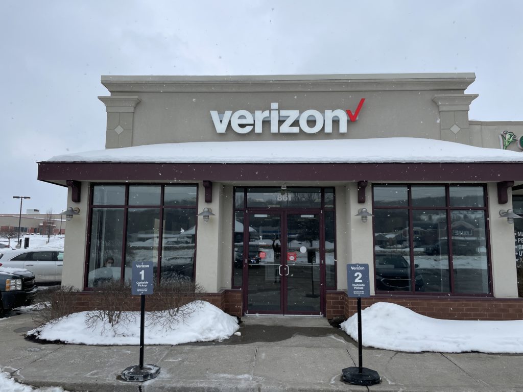 Exterior of Victra Verizon Authorized Retail Store in Cortland, NY.
