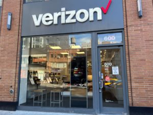 Exterior of Victra Verizon Authorized Retail Store in Manhattan 600 6th Ave, NY.