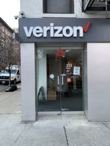 Exterior of Victra Verizon Authorized Retail Store in Manhattan First Ave, NY.
