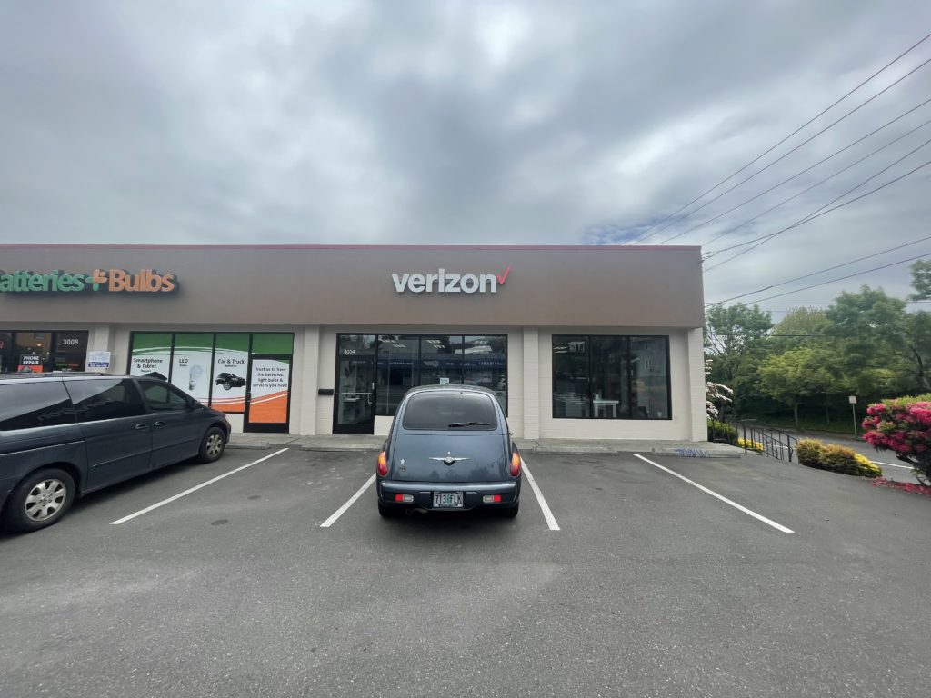 Exterior of Victra Verizon Authorized Retail Store in Portland Broadway, OR.