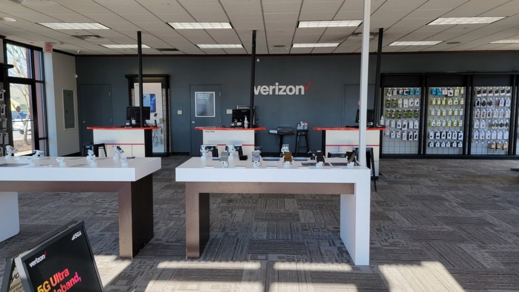 Interior of Victra Verizon Authorized Retail Store in Wood Village, OR.