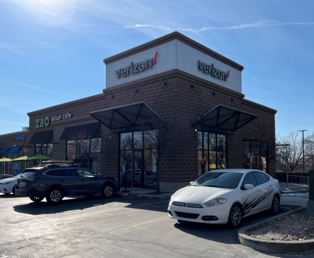 Exterior of Victra Verizon Authorized Retail Store in SLC, UT.