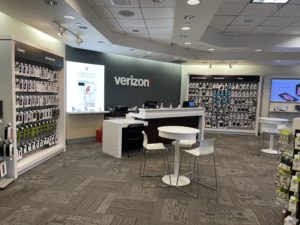 Interior of Victra Verizon Authorized Retail Store in Mesa Mall, AZ.
