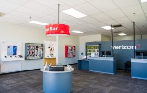 Interior of Victra Verizon Authorized Retail Store in Chatsworth, CA.