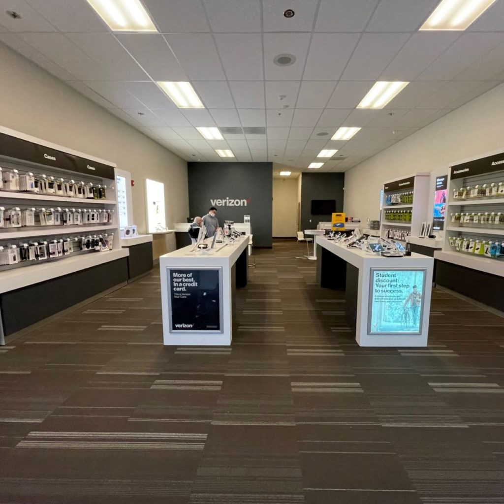 Interior of Victra Verizon Authorized Retail Store in Marina, CA.