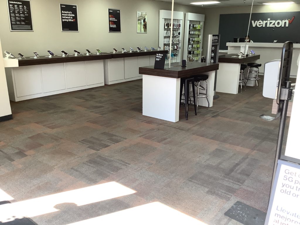 Interior of Victra Verizon Authorized Retail Store in Merced, CA.