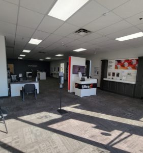 Interior of Victra Verizon Authorized Retail Store in Modesto East Hatch, CA.