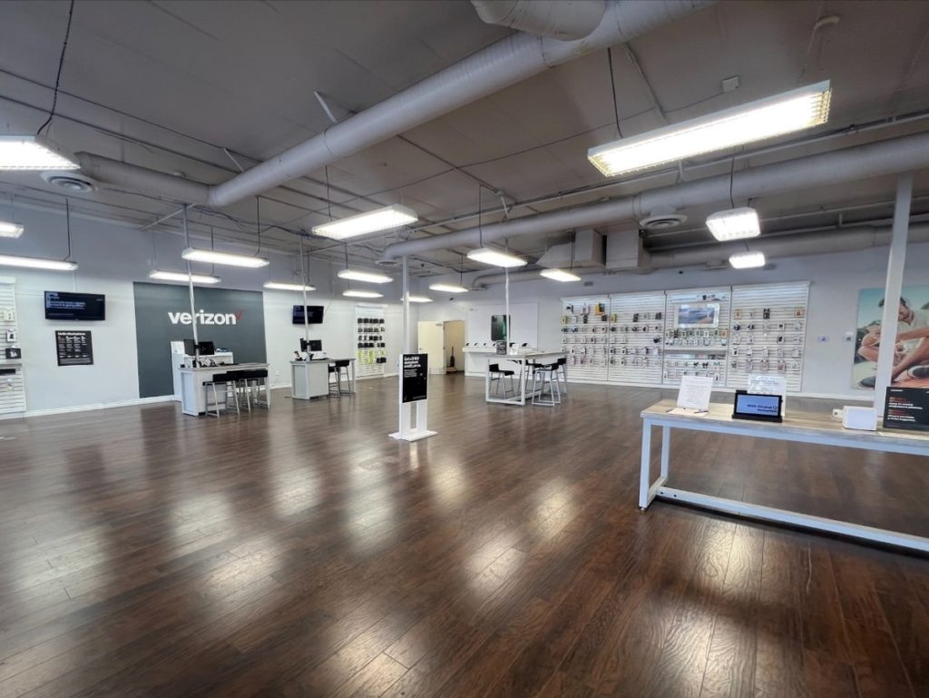 Interior of Victra Verizon Authorized Retail Store in Oceanside, CA.