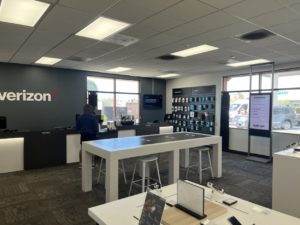 Interior of Victra Verizon Authorized Retail Store in Pacific Beach, CA.