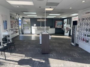 Interior of Victra Verizon Authorized Retail Store in Palo Alto, CA.
