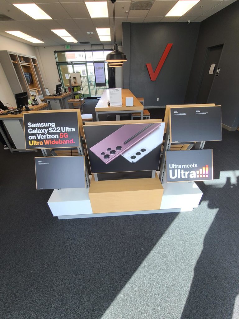Interior of Victra Verizon Authorized Retail Store in San Gabriel, CA.