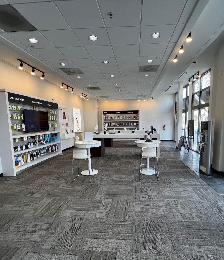 Interior of Victra Verizon Authorized Retail Store in Santa Clara Galleria, CA.