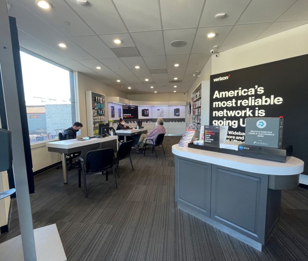 Interior of Victra Verizon Authorized Retail Store in Sebastopol, CA.