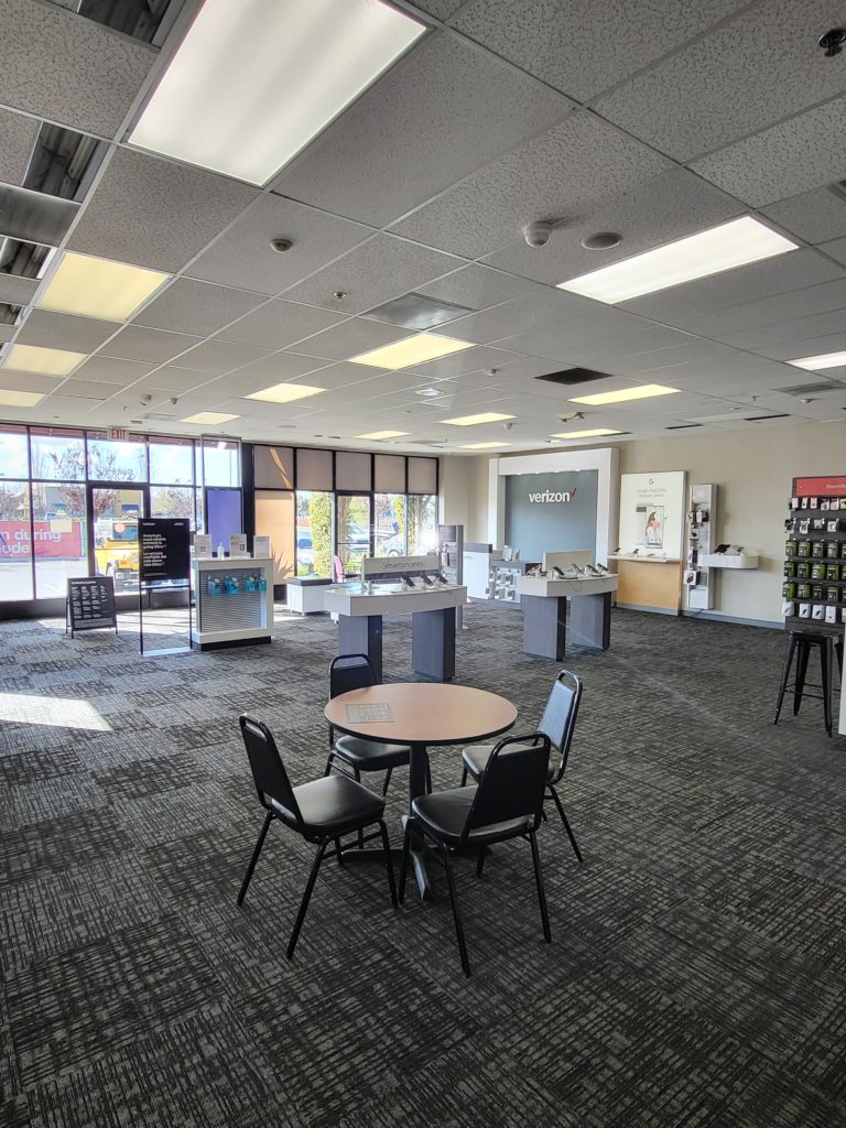 Interior of Victra Verizon Authorized Retail Store in Visalia, CA.
