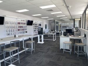 Interior of Victra Verizon Authorized Retail Store in Oakland Park, FL.