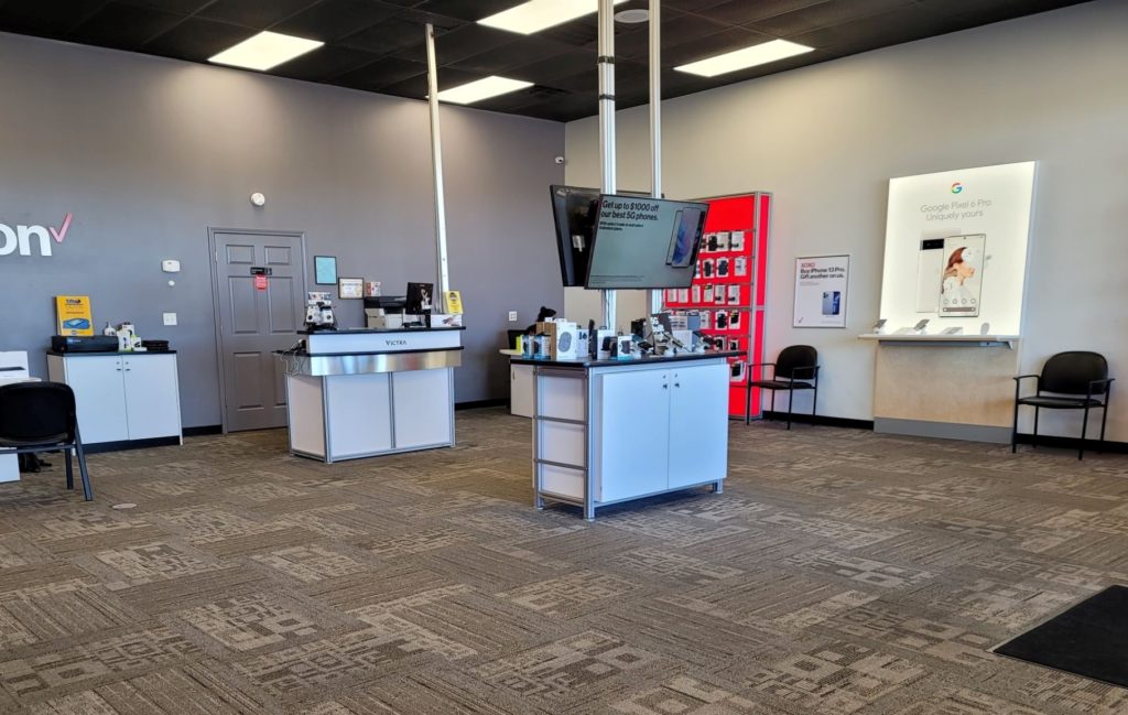 Interior of Victra Verizon Authorized Retail Store in Cornelia, GA.