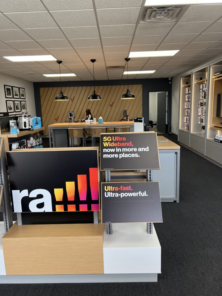 Interior of Victra Verizon Authorized Retail Store in Harlan, IA.