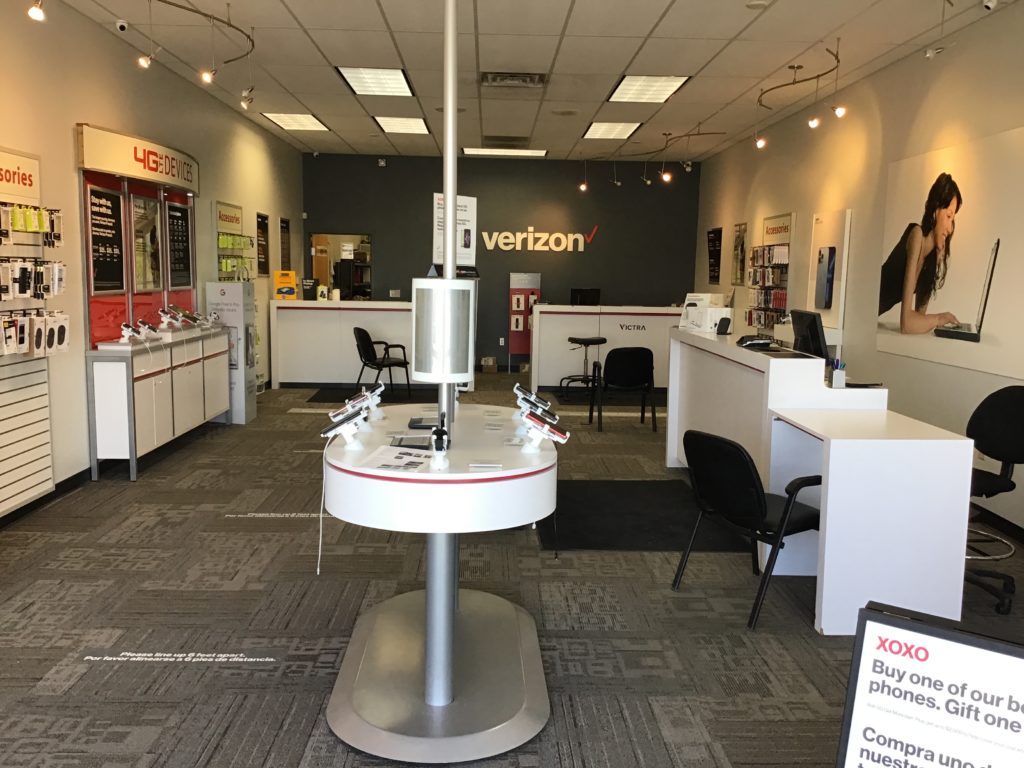 Interior of Victra Verizon Authorized Retail Store in Storm Lake, IA.
