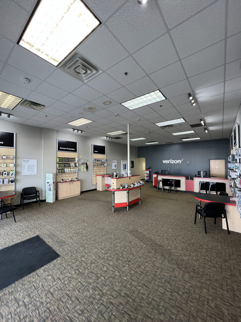 Interior of Victra Verizon Authorized Retail Store in Webster City, IA.