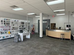Interior of Victra Verizon Authorized Retail Store in Acton, MA.