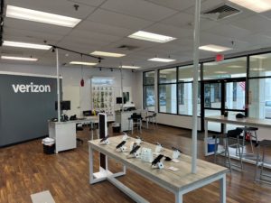 Interior of Victra Verizon Authorized Retail Store in South Yarmouth, MA.