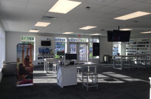 Interior of Victra Verizon Authorized Retail Store in Sudbury, MA.
