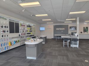 Interior of Victra Verizon Authorized Retail Store in Sutton, MA.