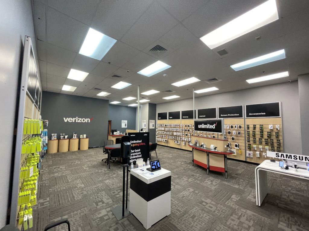 Interior of Victra Verizon Authorized Retail Store in Baltimore McHenry Row, MD.