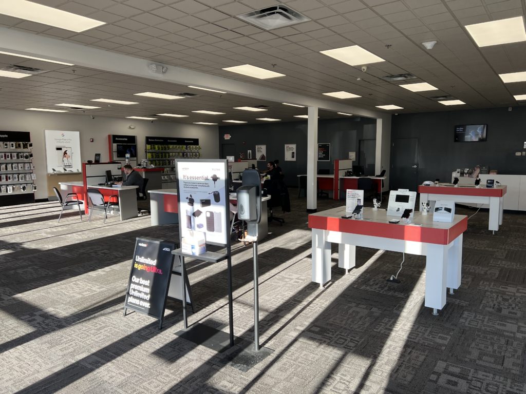Interior of Victra Verizon Authorized Retail Store in Frederick-Spectrum Drive, MD.