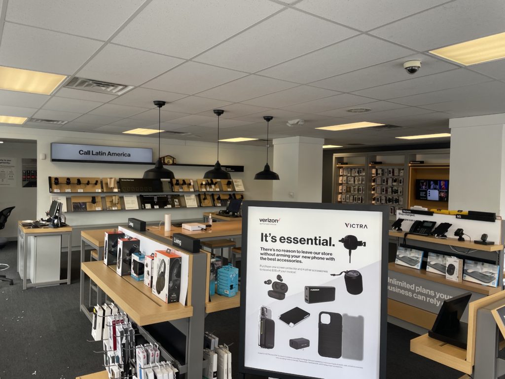 Interior of Victra Verizon Authorized Retail Store in Royal Oak, MI.