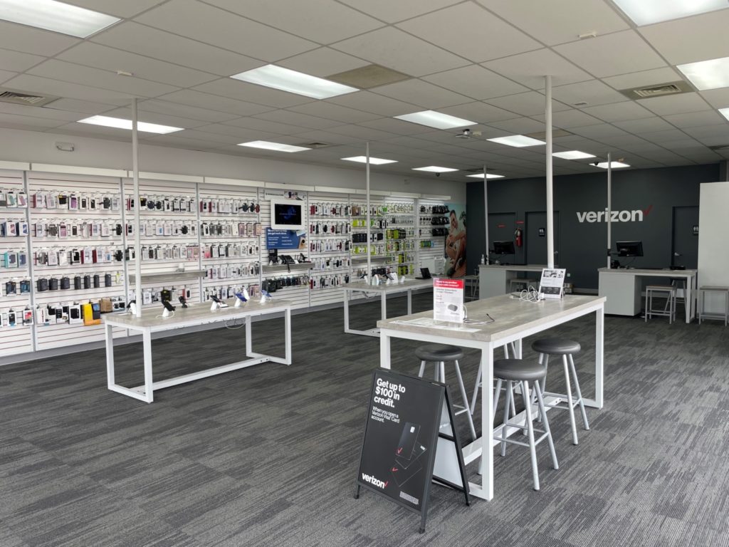 Interior of Victra Verizon Authorized Retail Store in Traverse City, MI.