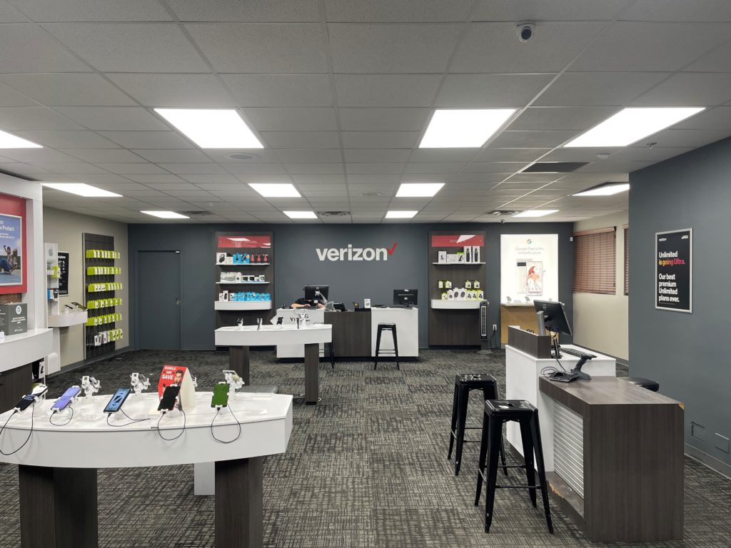 Interior of Victra Verizon Authorized Retail Store in North Mankato, MN.