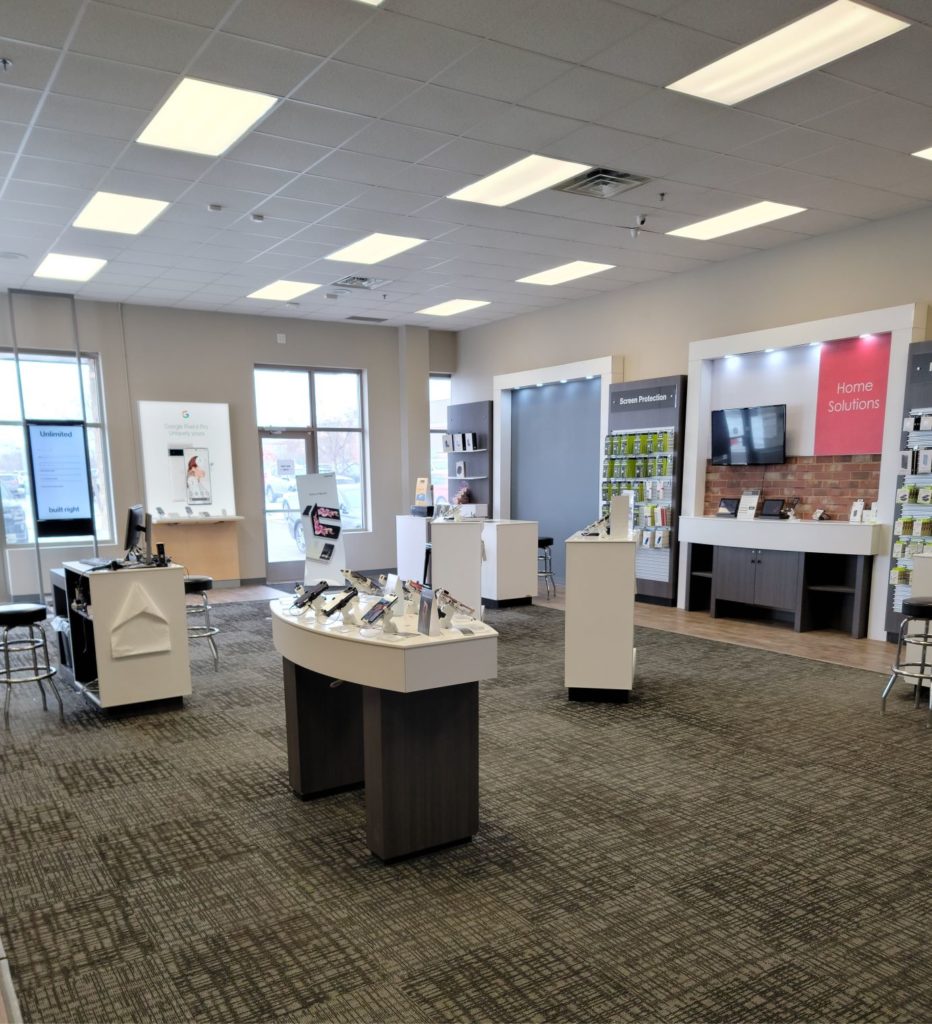 Interior of Victra Verizon Authorized Retail Store in Woodbury, MN.