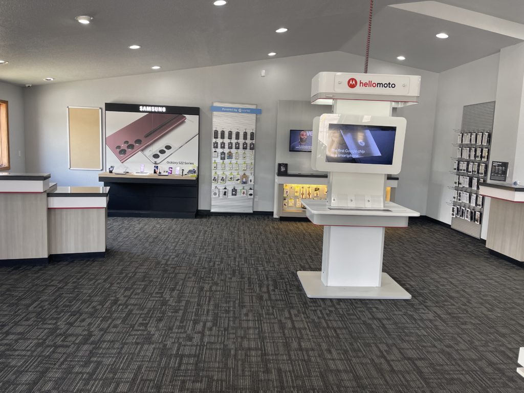 Interior of Victra Verizon Authorized Retail Store in Hamilton, MT.