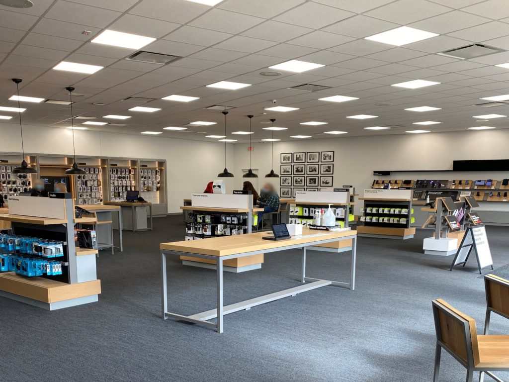 Interior of Victra Verizon Authorized Retail Store in Apex, NC.