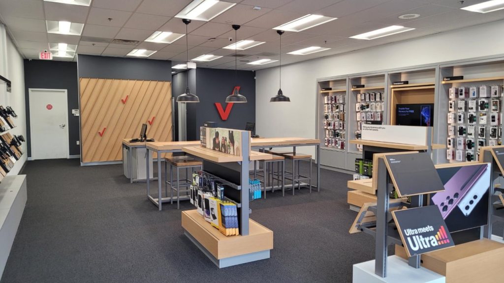 Interior of Victra Verizon Authorized Retail Store in Charlotte Albemarle, NC.