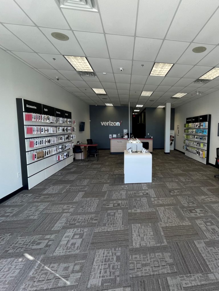 Interior of Victra Verizon Authorized Retail Store in Granite Falls, NC.