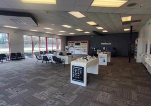Interior of Victra Verizon Authorized Retail Store in Jacksonville - Western, NC.
