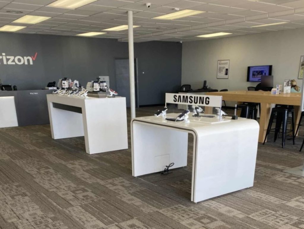 Interior of Victra Verizon Authorized Retail Store in King, NC.