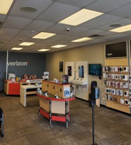 Interior of Victra Verizon Authorized Retail Store in Pembroke, NC.