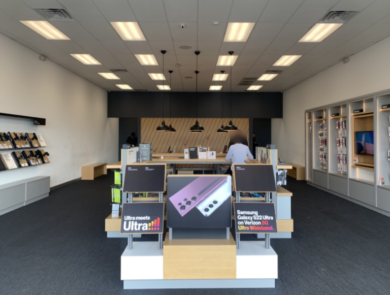 Interior of Victra Verizon Authorized Retail Store in Rockingham, NC.